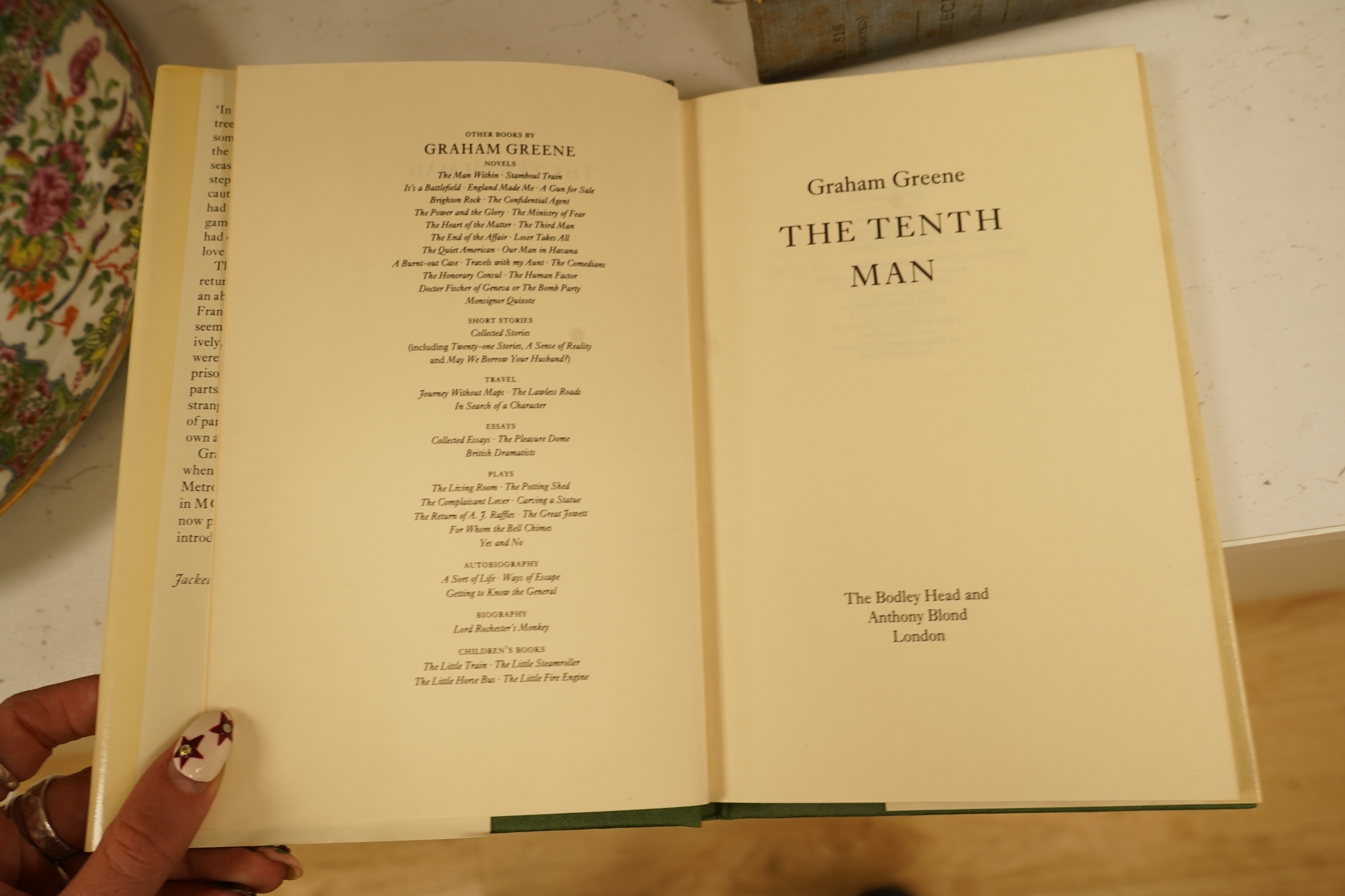 Greene, Graham - The Honorary Consul, 1st edition. publisher's cloth and d/wrapper. 1973; together with three others by the same author (all first editions, in d/wrappers)